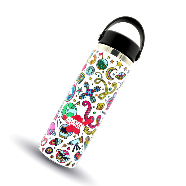 Angry Monkey insulated bottle – keeps drinks hot or cold for hours.