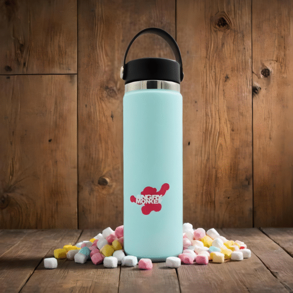 Angry Monkey insulated bottle – keeps drinks hot or cold for hours.