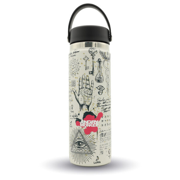 Angry Monkey insulated bottle – keeps drinks hot or cold for hours.