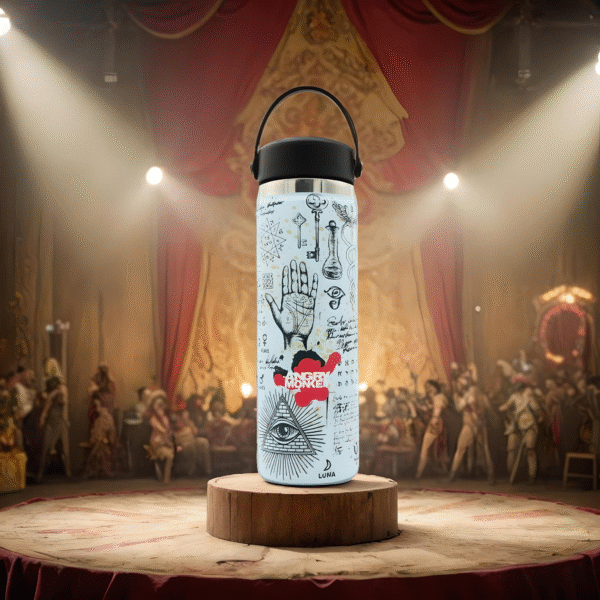 Angry Monkey insulated bottle – keeps drinks hot or cold for hours.