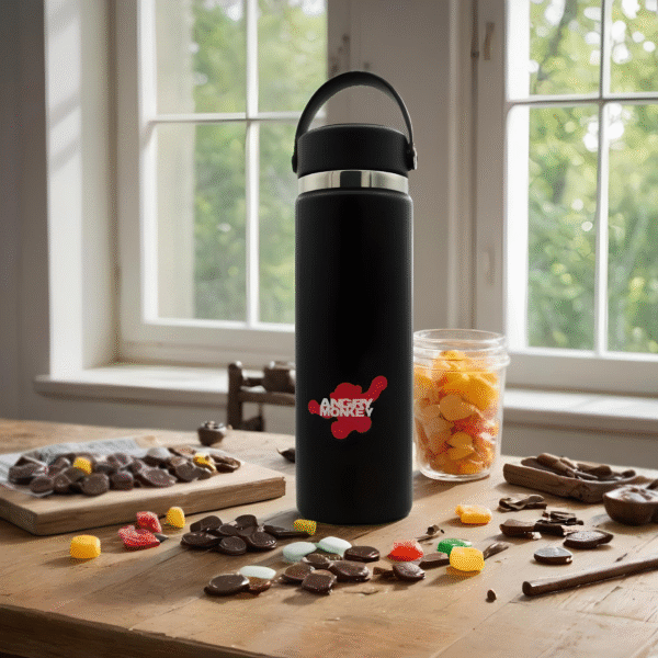 Angry Monkey insulated bottle – keeps drinks hot or cold for hours.