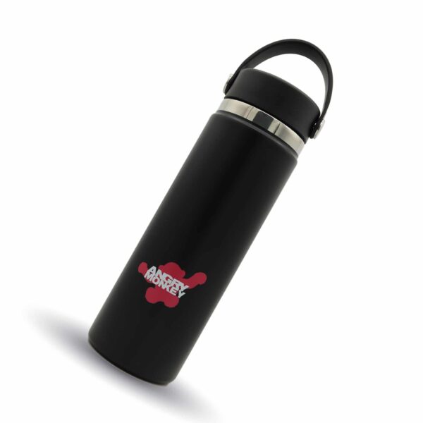 Angry Monkey insulated bottle – keeps drinks hot or cold for hours.