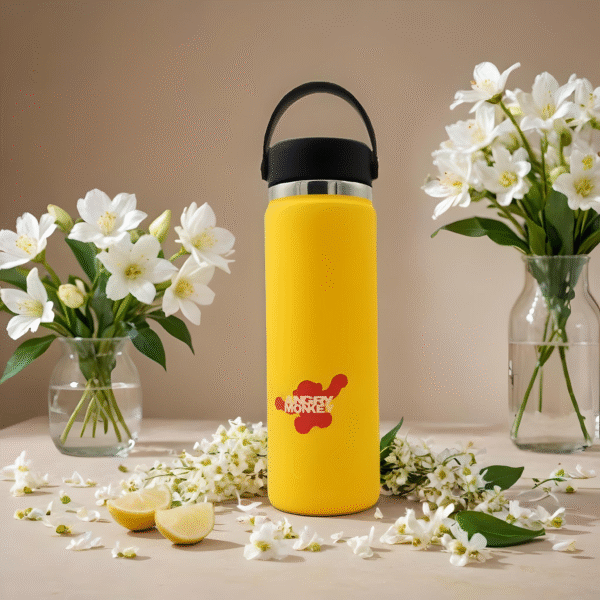 Angry Monkey insulated bottle – keeps drinks hot or cold for hours.