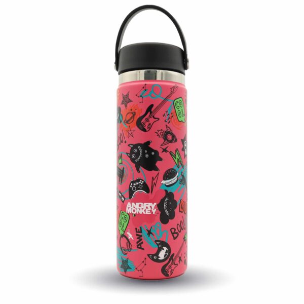 Angry Monkey insulated bottle – keeps drinks hot or cold for hours.