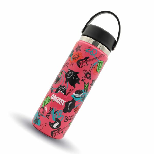 Angry Monkey insulated bottle – keeps drinks hot or cold for hours.